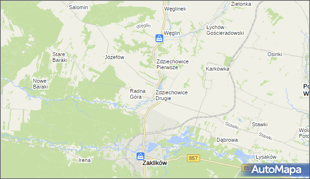 mapa Zdziechowice Drugie, Zdziechowice Drugie na mapie Targeo