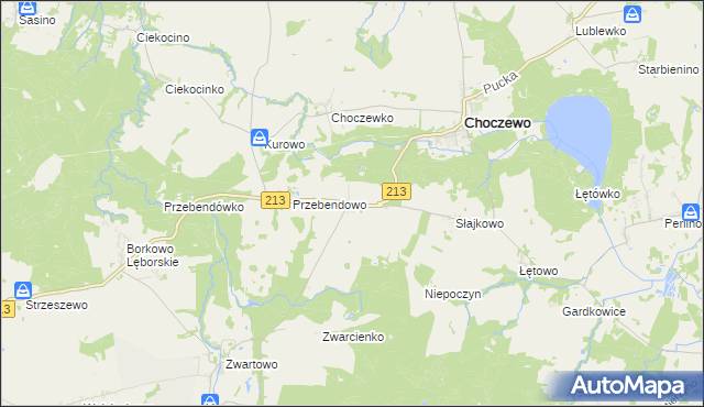 mapa Żelazno gmina Choczewo, Żelazno gmina Choczewo na mapie Targeo