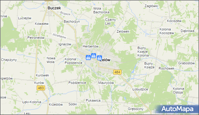 mapa Zelów, Zelów na mapie Targeo