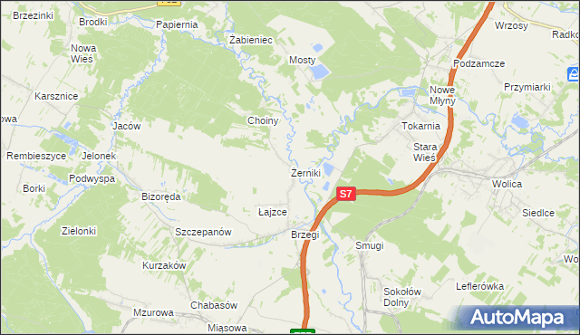 mapa Żerniki gmina Sobków, Żerniki gmina Sobków na mapie Targeo