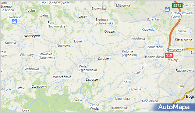 mapa Zgłobień, Zgłobień na mapie Targeo