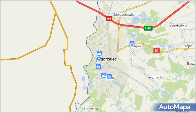 mapa Zgorzelec, Zgorzelec na mapie Targeo