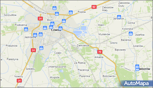 mapa Zielkowice, Zielkowice na mapie Targeo