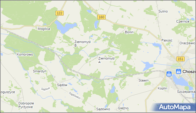 mapa Ziemomyśl A, Ziemomyśl A na mapie Targeo