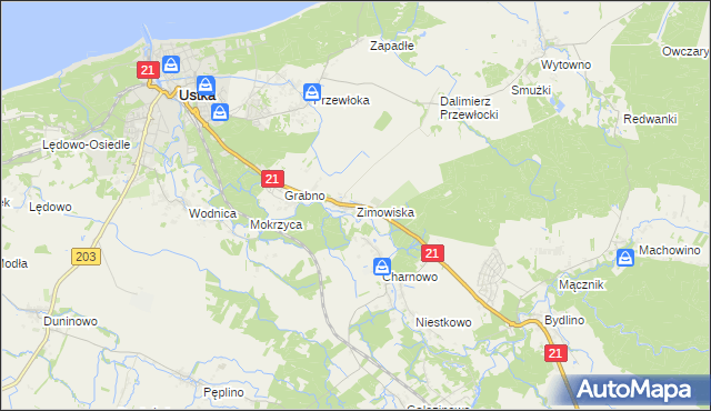 mapa Zimowiska, Zimowiska na mapie Targeo