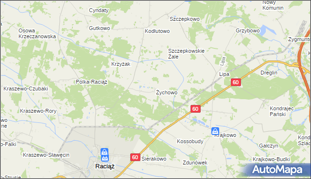 mapa Żychowo, Żychowo na mapie Targeo