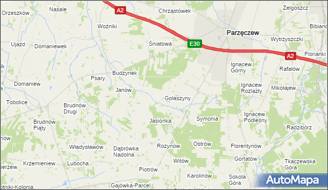 mapa Gołaszyny, Gołaszyny na mapie Targeo