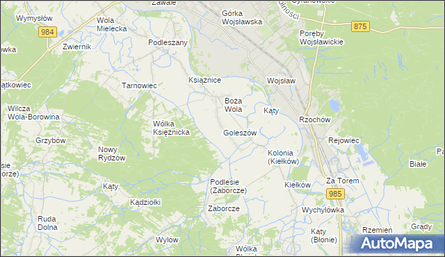 mapa Goleszów gmina Mielec, Goleszów gmina Mielec na mapie Targeo