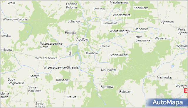 mapa Hipolitów gmina Wodzierady, Hipolitów gmina Wodzierady na mapie Targeo