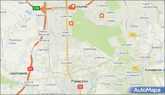 mapa Józefosław, Józefosław na mapie Targeo