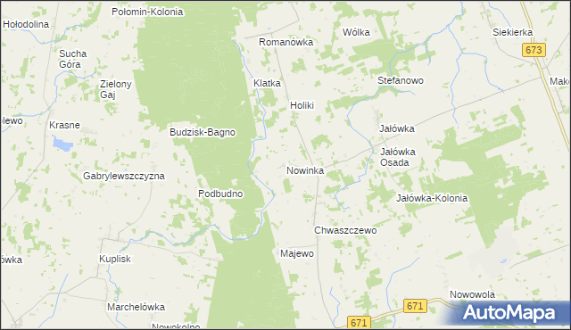 mapa Nowinka gmina Sidra, Nowinka gmina Sidra na mapie Targeo