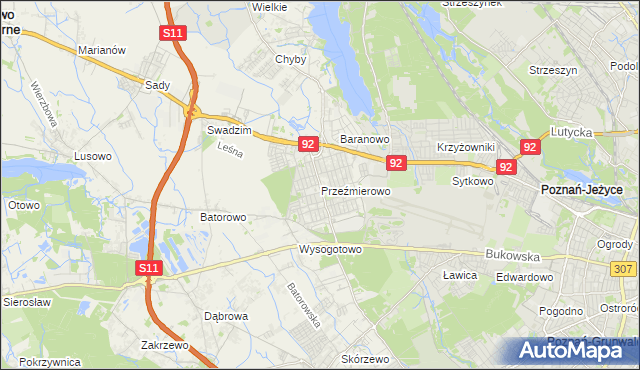 mapa Przeźmierowo, Przeźmierowo na mapie Targeo