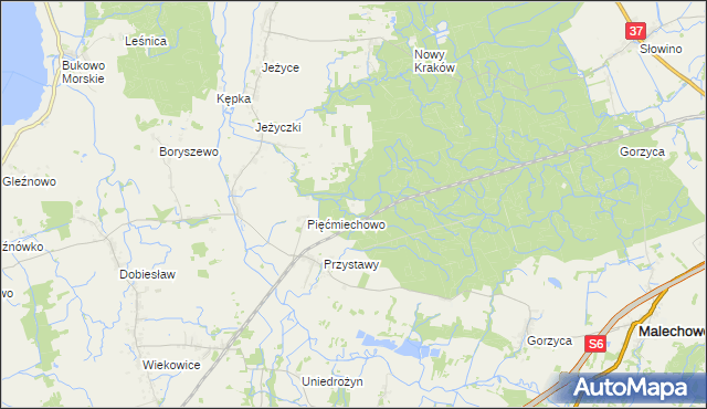 mapa Czarnolas gmina Darłowo, Czarnolas gmina Darłowo na mapie Targeo