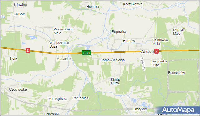 mapa Horbów-Kolonia, Horbów-Kolonia na mapie Targeo