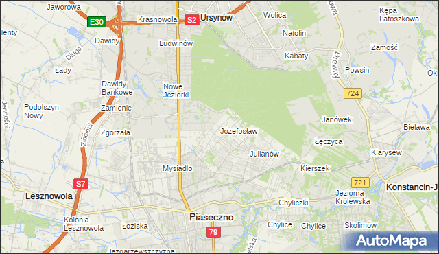 mapa Józefosław, Józefosław na mapie Targeo