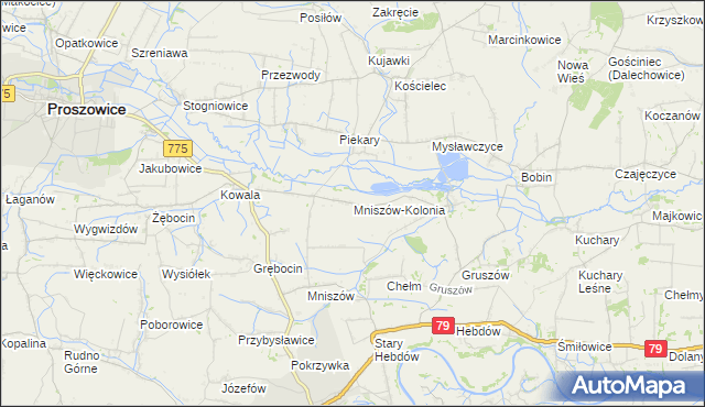 mapa Mniszów-Kolonia, Mniszów-Kolonia na mapie Targeo