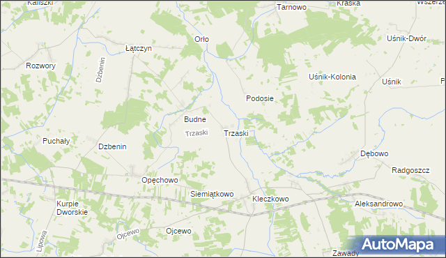 mapa Trzaski gmina Troszyn, Trzaski gmina Troszyn na mapie Targeo
