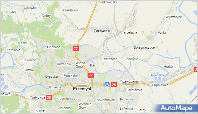 mapa Buszkowice gmina Żurawica, Buszkowice gmina Żurawica na mapie Targeo