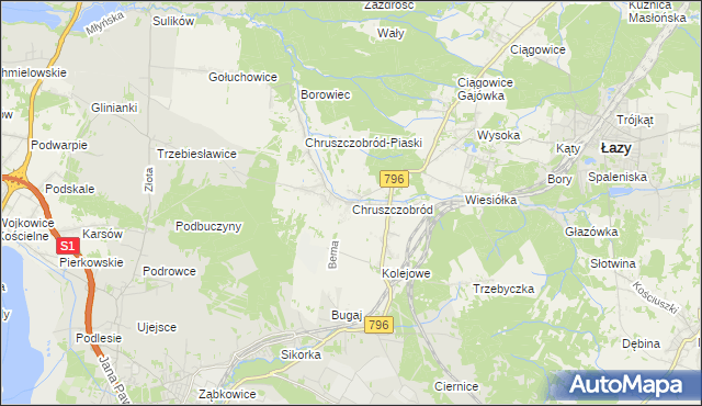 mapa Chruszczobród, Chruszczobród na mapie Targeo