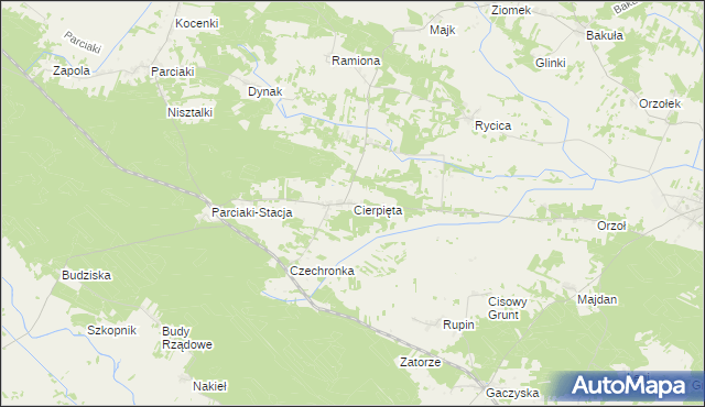 mapa Cierpięta gmina Baranowo, Cierpięta gmina Baranowo na mapie Targeo