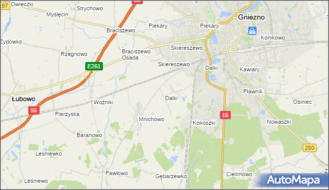 mapa Dalki, Dalki na mapie Targeo