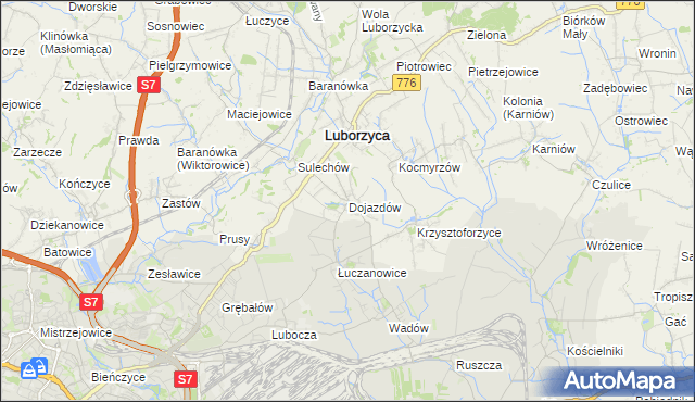 mapa Dojazdów, Dojazdów na mapie Targeo