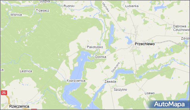 mapa Dolinka gmina Przechlewo, Dolinka gmina Przechlewo na mapie Targeo