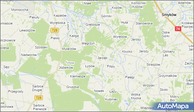 mapa Jarząb, Jarząb na mapie Targeo