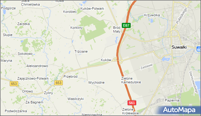 mapa Kuków gmina Suwałki, Kuków gmina Suwałki na mapie Targeo