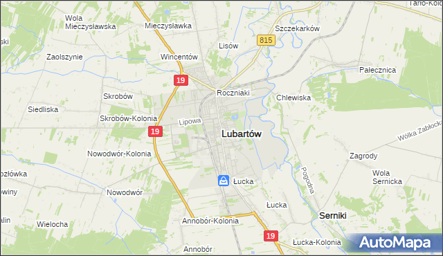 mapa Lubartów, Lubartów na mapie Targeo