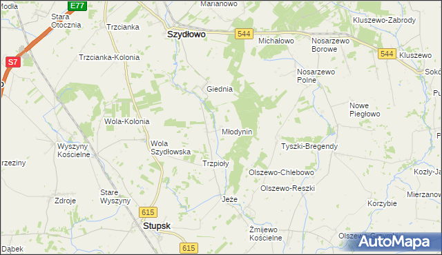 mapa Młodynin, Młodynin na mapie Targeo