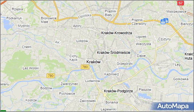 mapa Stare Miasto gmina Kraków, Stare Miasto gmina Kraków na mapie Targeo