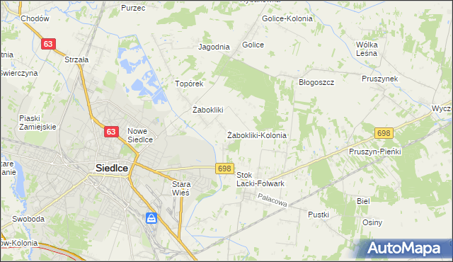 mapa Żabokliki-Kolonia, Żabokliki-Kolonia na mapie Targeo