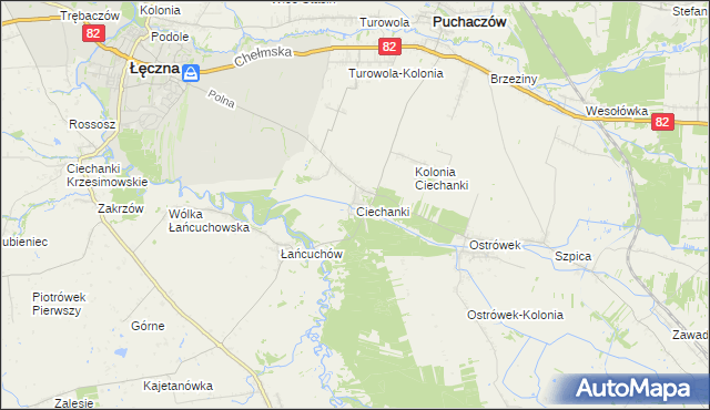 mapa Ciechanki, Ciechanki na mapie Targeo