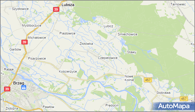 mapa Czepielowice, Czepielowice na mapie Targeo