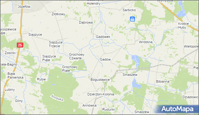 mapa Gadów, Gadów na mapie Targeo