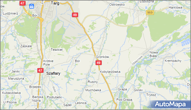 mapa Gronków, Gronków na mapie Targeo