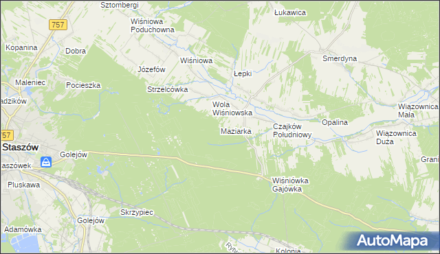 mapa Maziarka gmina Staszów, Maziarka gmina Staszów na mapie Targeo