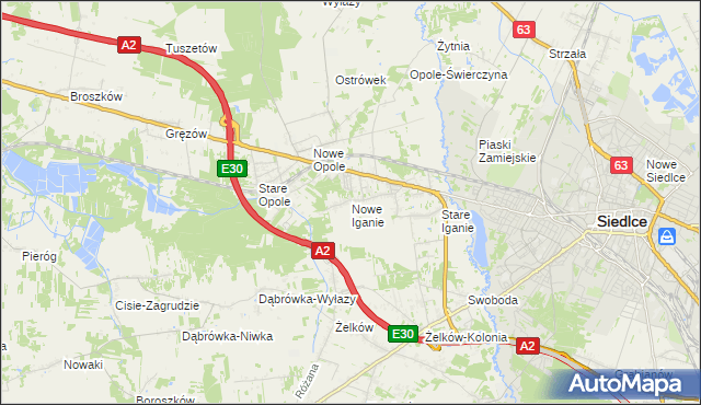 mapa Nowe Iganie, Nowe Iganie na mapie Targeo