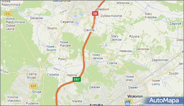 mapa Nowy Janków, Nowy Janków na mapie Targeo