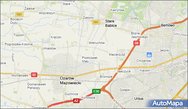 mapa Piotrkówek Duży, Piotrkówek Duży na mapie Targeo