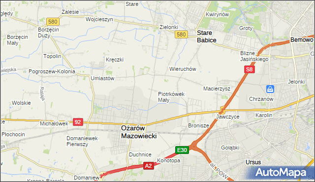 mapa Piotrkówek Mały, Piotrkówek Mały na mapie Targeo