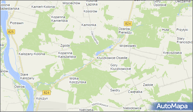 mapa Kluczkowice-Osiedle, Kluczkowice-Osiedle na mapie Targeo