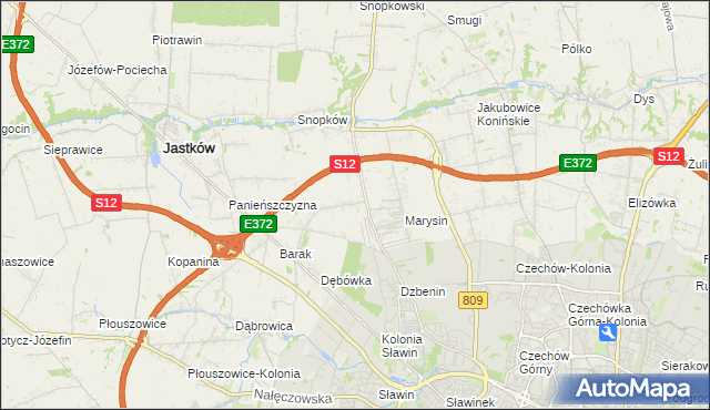 mapa Natalin gmina Jastków, Natalin gmina Jastków na mapie Targeo