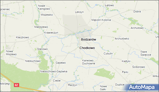 mapa Chodkowo, Chodkowo na mapie Targeo