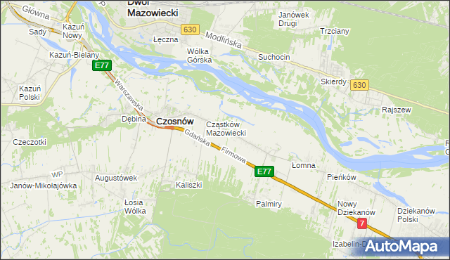 mapa Cząstków Polski, Cząstków Polski na mapie Targeo