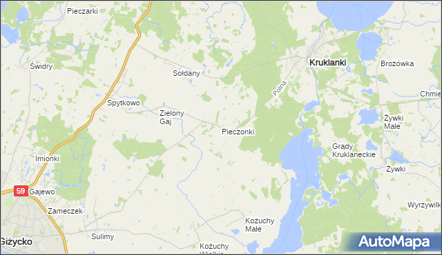 mapa Pieczonki, Pieczonki na mapie Targeo