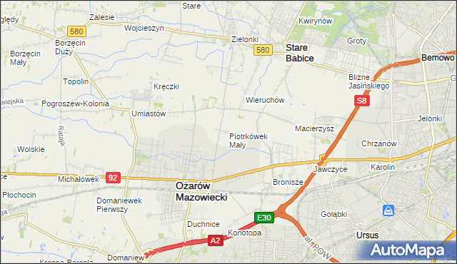 mapa Piotrkówek Mały, Piotrkówek Mały na mapie Targeo