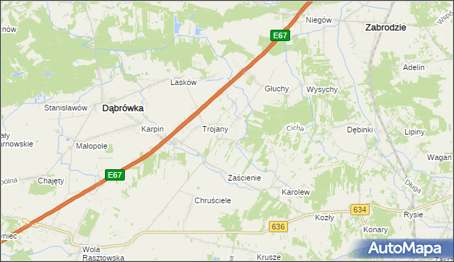 mapa Wszebory gmina Dąbrówka, Wszebory gmina Dąbrówka na mapie Targeo