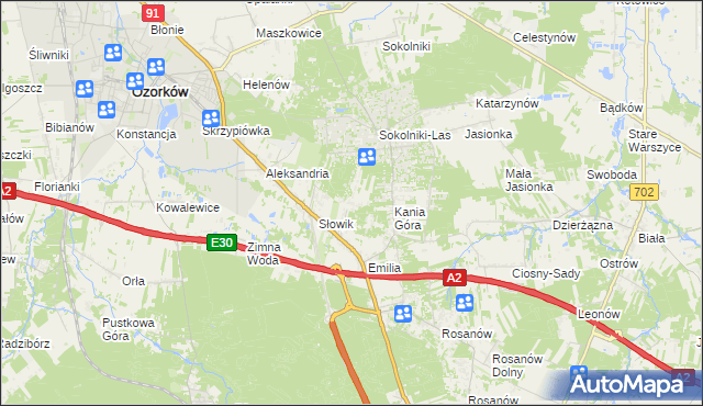 mapa Adolfów gmina Zgierz, Adolfów gmina Zgierz na mapie Targeo